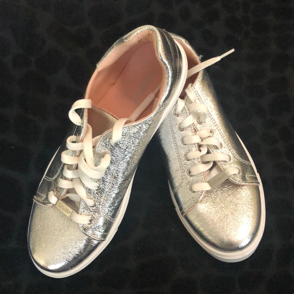 Silver metallic TopShop sneakers